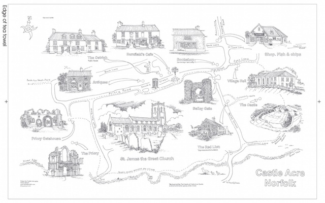 Castle Acre Tea-towel
